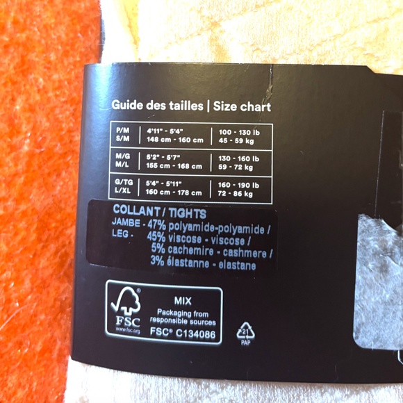 Off white cream touch of cashmere diamond tights made in Italy NWT - Picture 5 of 6